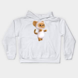 3D rendering of an flame Siamese Kitten Kids Hoodie